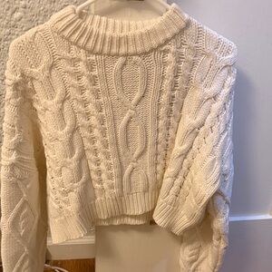 Cozy White Cable Knit Sweater